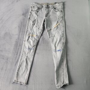 8IGHTH DSTRKT Men’s Jeans 32x32 Gray Distressed Straight Leg Dstrkt Denim